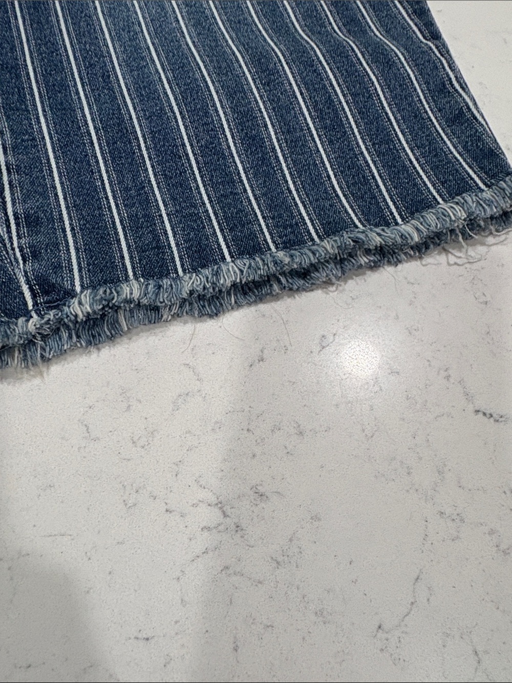 DG2 by Diane Gilman Blue and White Pinstripe Bermuda Shorts - Picture 7 of 7